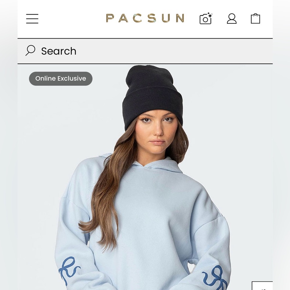 Edikted Bonney Bow Blue Hoodie